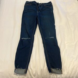 Dark wash ripped jeans